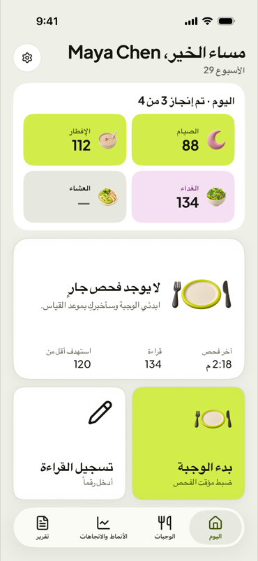 اليوم، بين الوجبات