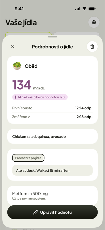 Jedno jídlo: hodnota, poznámka, lék