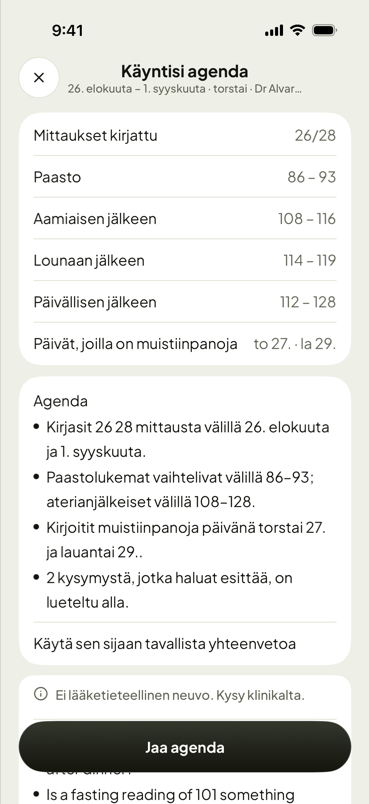 Neuvolakäynnin asiat, valmiina vastaanotolle