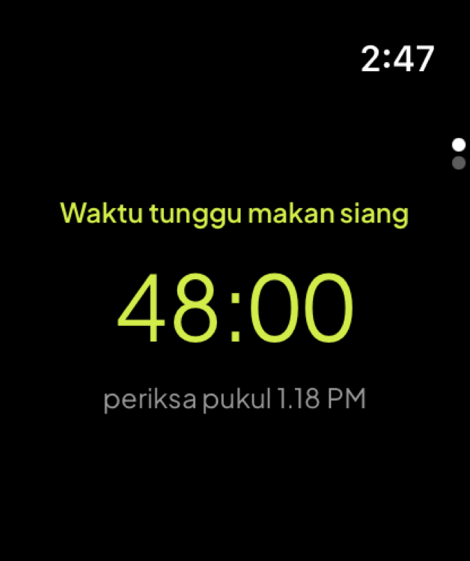 Waktu cek di pergelangan tangan Anda