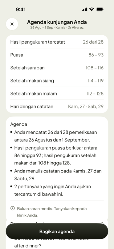 Agenda kunjungan, siap untuk klinik
