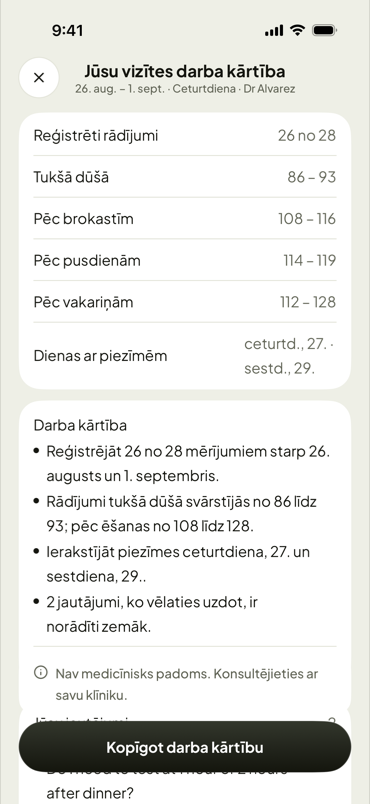 Vizītes jautājumi, gatavi klīnikai