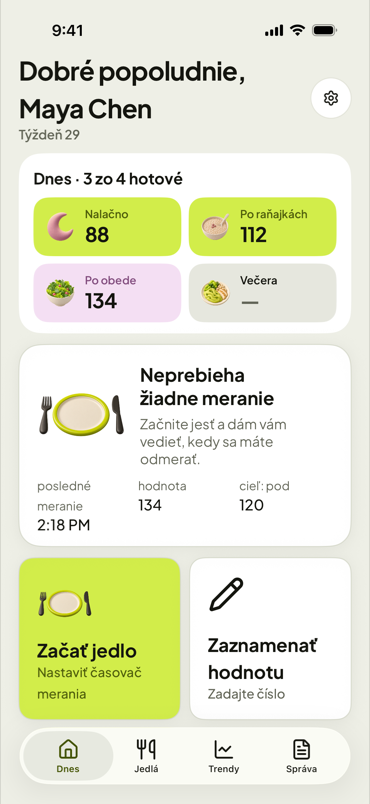 Dnes, medzi jedlami
