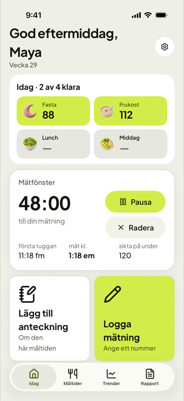 First Forks Idag-vy med ett kontrollfönster som räknar ner