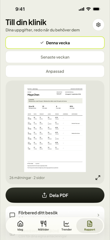 Rapporten, redo att delas