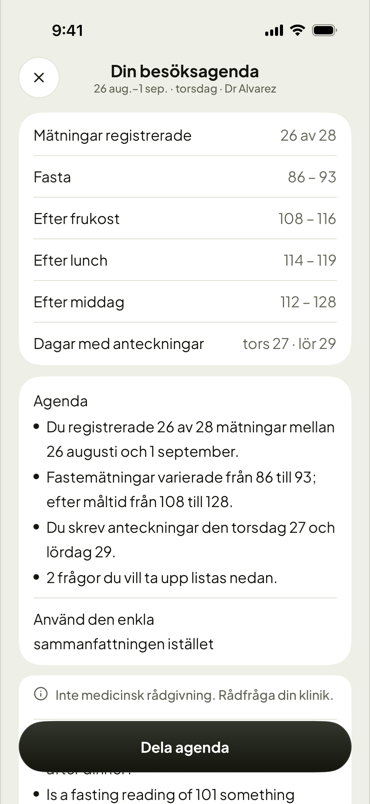 Punkter inför ditt besök på mottagningen