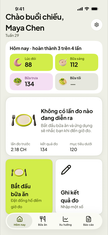 Hôm nay, giữa các bữa ăn